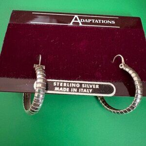 Adaptations sterling silver hoop earrings-Made in Italy